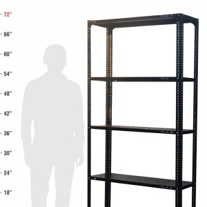 Slotted Angle Metal Rack (72"H x 29"L x 12"D) Storage Rack Unit