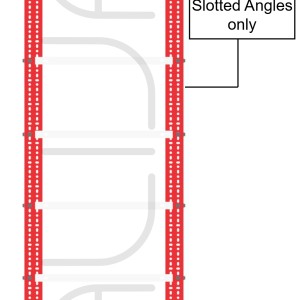 Slotted Angles Red Color (Powder Coated)