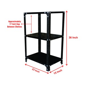 Slotted Angle Metal Rack (36"H x 23"L x 15"D) Storage Rack Unit