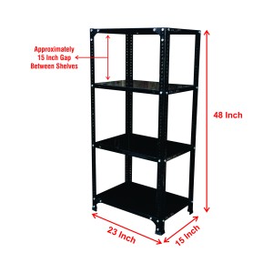 Slotted Angle Metal Rack (48"H x 23"L x 15"D) Storage Rack Unit