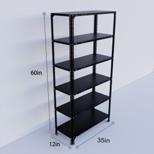 Slotted Angle Metal Rack (60"H x 35"L x 12"D) Storage Rack Unit