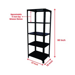 Slotted Angle Metal Rack (60"H x 23"L x 18"D) Storage Rack Unit