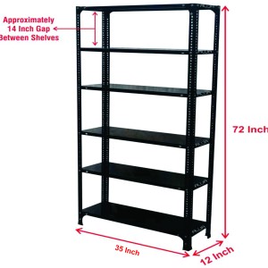 Slotted Angle Metal Rack With Shelf Shelving Unit Multipurpose Rack (6 Shelf 72"H X 35"L X 12"D)