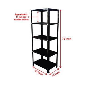 Slotted Angle Metal Rack (72"H x 23"L x 15"D) Storage Rack Unit