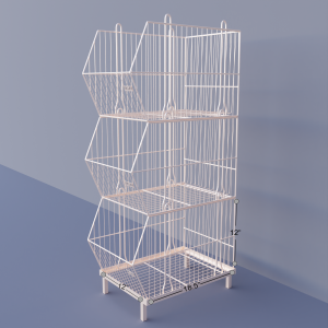 Heavy Duty Wire basket for Home/Retail Shop/Utility Rack/Multipurpose Unit with Stand