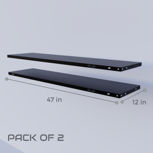 12" Depth Panels/Shelves for Slotted Angle Racks Available In Color Black (Pack of Two)- (Includes 16 Nut & Bolts)