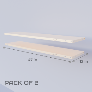 12" Depth Panels/Shelves for Slotted Angle Racks Available In Color Ivory (Pack of Two)- (Includes 16 Nut & Bolts)