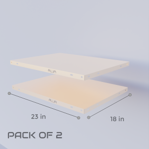 18" Depth Panels/Shelves for Slotted Angle Racks Available In Color Ivory (Pack of Two)- (Includes 16 Nut & Bolts)