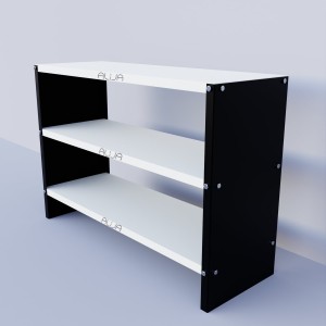 Solid Metal Bookcase/Library/Book Shelf/Rack (24 x 35 x 12 Inch) With 3 Shelves