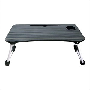 Study Table/Bed Table/Fold-able and Portable Wooden/Writing Desk for Office/Home/School (Black)