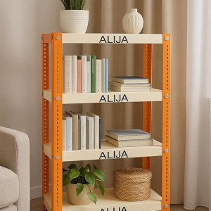 ALIJA Storage Rack, 4-Tier Metal Shelving Unit, 36 in x 29 in x 9 in, Black