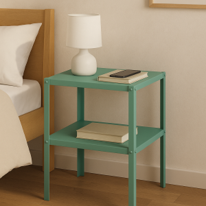 ALIJA 2-Tier Side Table, Compact Bedside Table, 46 x 38 x 23 cm, Sea Green