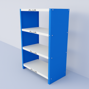 ALIJA 4-Tier  Display Shelf, Blue and White, Modern Storage Rack