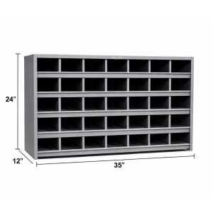 ALIJA Industrial Metal Compartment Storage Rack for Screws, Nuts & Bolts | Heavy Duty Hardware Organizer for Warehouse, Workshop & Garage
