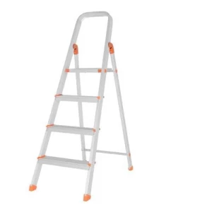 Alija 4 Step Aluminum Ladder | Foldable | Anti-Slip Steps | Safety Handrail | Heavy-Duty Home Ladder
