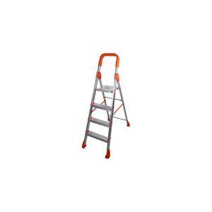 Alija 3 Step Aluminum Ladder | Foldable | Anti-Slip Steps | Safety Handrail | Heavy-Duty Home Ladder