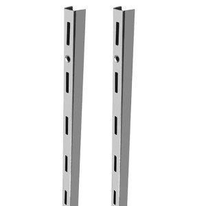 ALIJA Stainless Steel Slotted Channel Adjustable Double | Heavy Duty Wall Mount Rack Support for Home, Kitchen & Shop | 6 Ft | Pack of 2 (LTS CHNL SS)