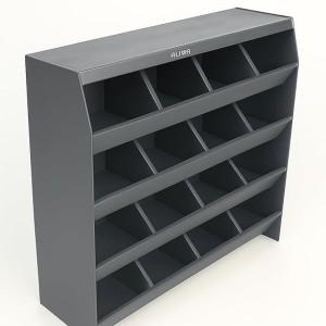 ALIJA Swiftlet Heavy-Duty Metal Storage Rack, 4-Tier, 16 Compartments, 58.4 x 58.4 x 15.2 cm, Dark Grey