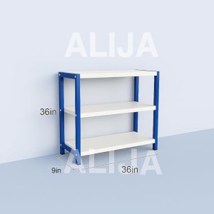 ALIJA Trakehner 3-Tier Storage Shelf Unit, White and Ivory, Modern Design (36"H x 36"L x 9"D )
