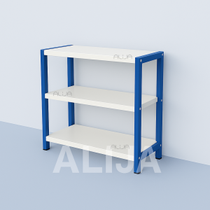 ALIJA Trakehner 3-Tier Storage Shelf Unit, White and Ivory, Modern Design