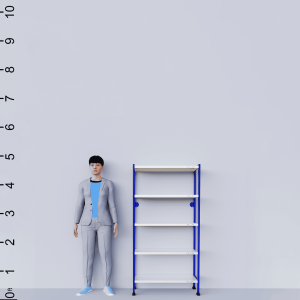 5-Tier Metal Storage Rack, Blue and White, Multipurpose Shelving Unit for Home, Office, Shop