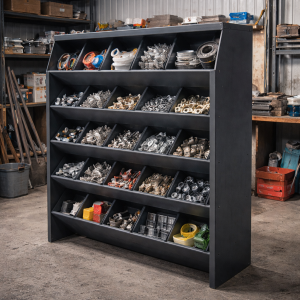 ALIJA Swiftlet Metal Storage Organizer, Dark Gray, 25 Compartment Bin Rack, Hardware Parts Tool Organizer for Garage Workshop